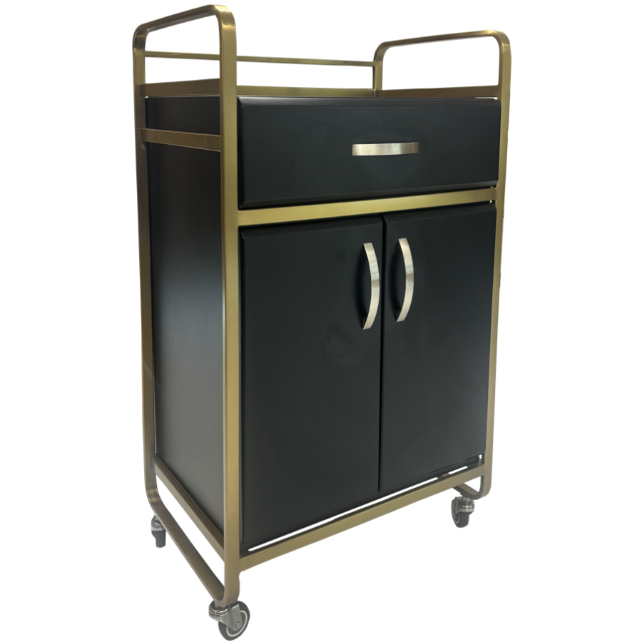 The Nyomi Beauty Trolley - Black & Gold by SEC