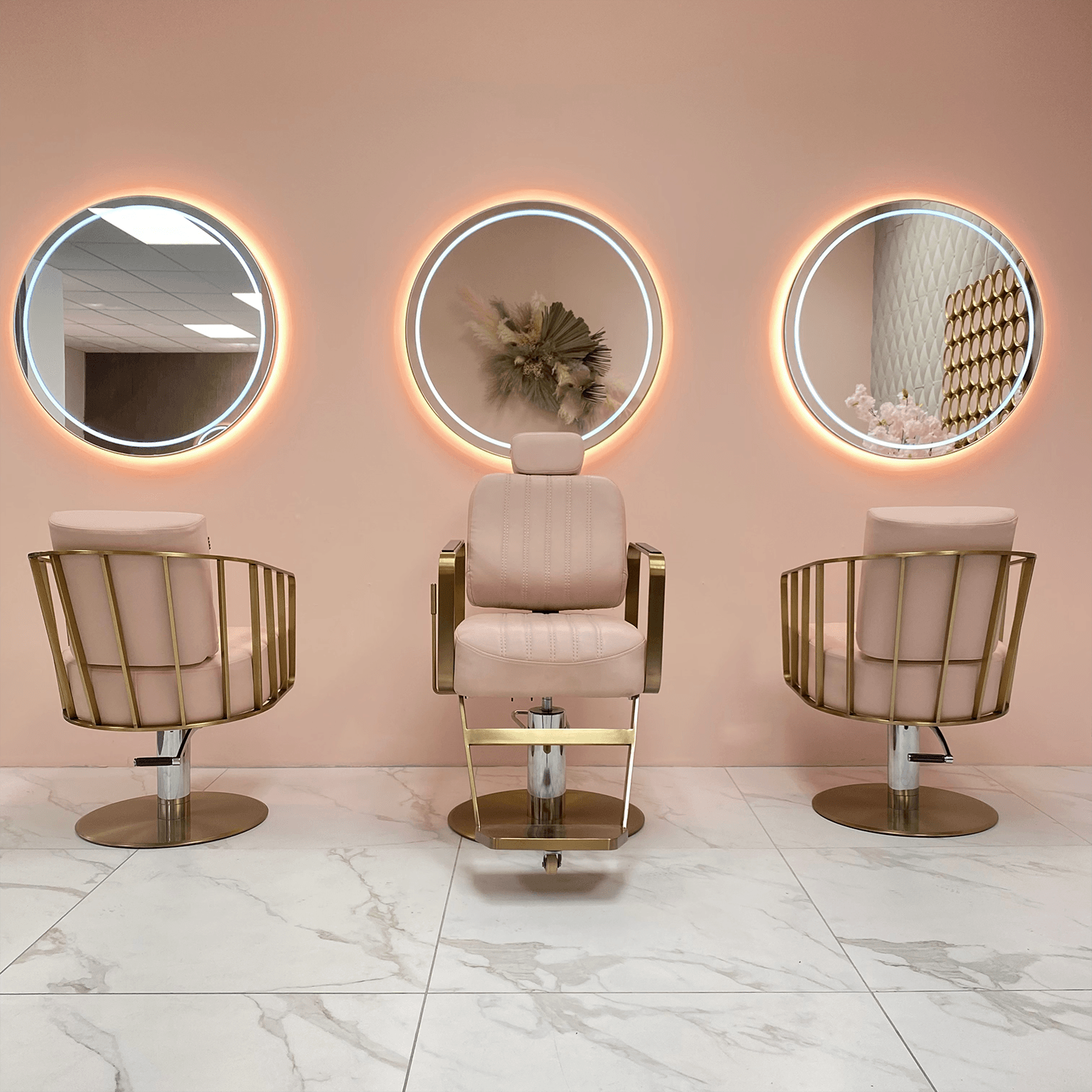 blush pink salon chair