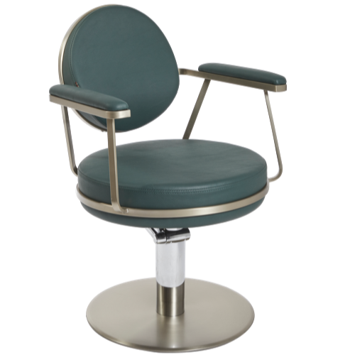 The Peoni Salon Styling Chair - Champagne Gold & Green by SEC