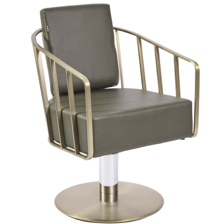 The Willow Salon Styling Chair -  Khaki & Champagne Gold by SEC