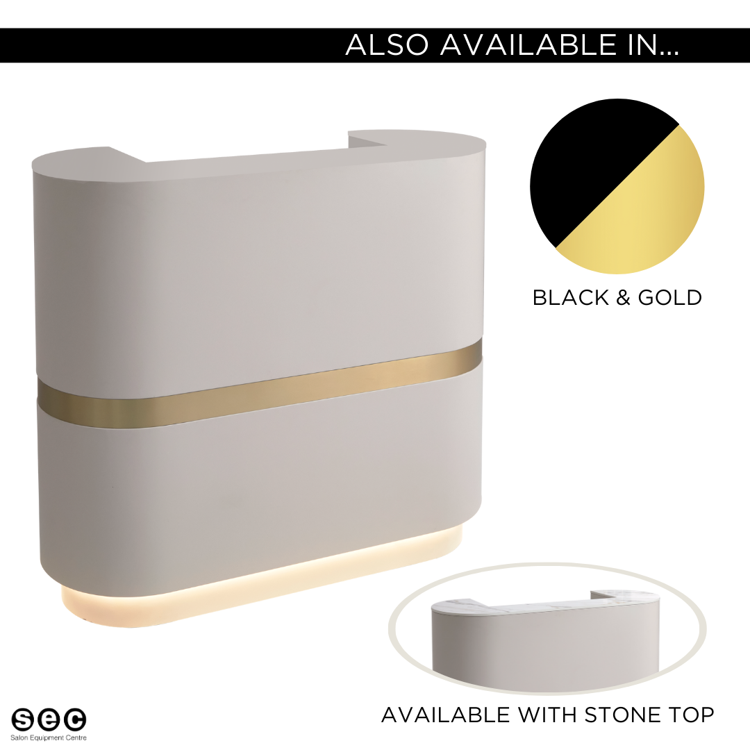 The Coco Desk - Ivory & Gold with Painted Top by SEC