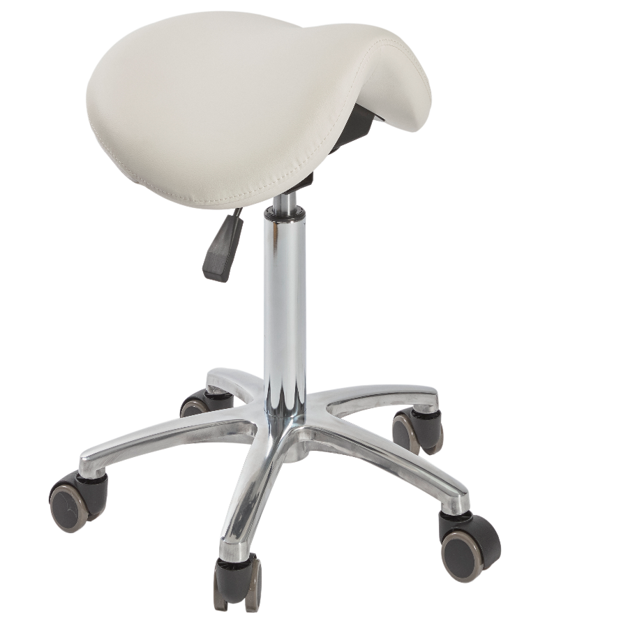 The Sadie Salon Saddle Stool  - White by SEC