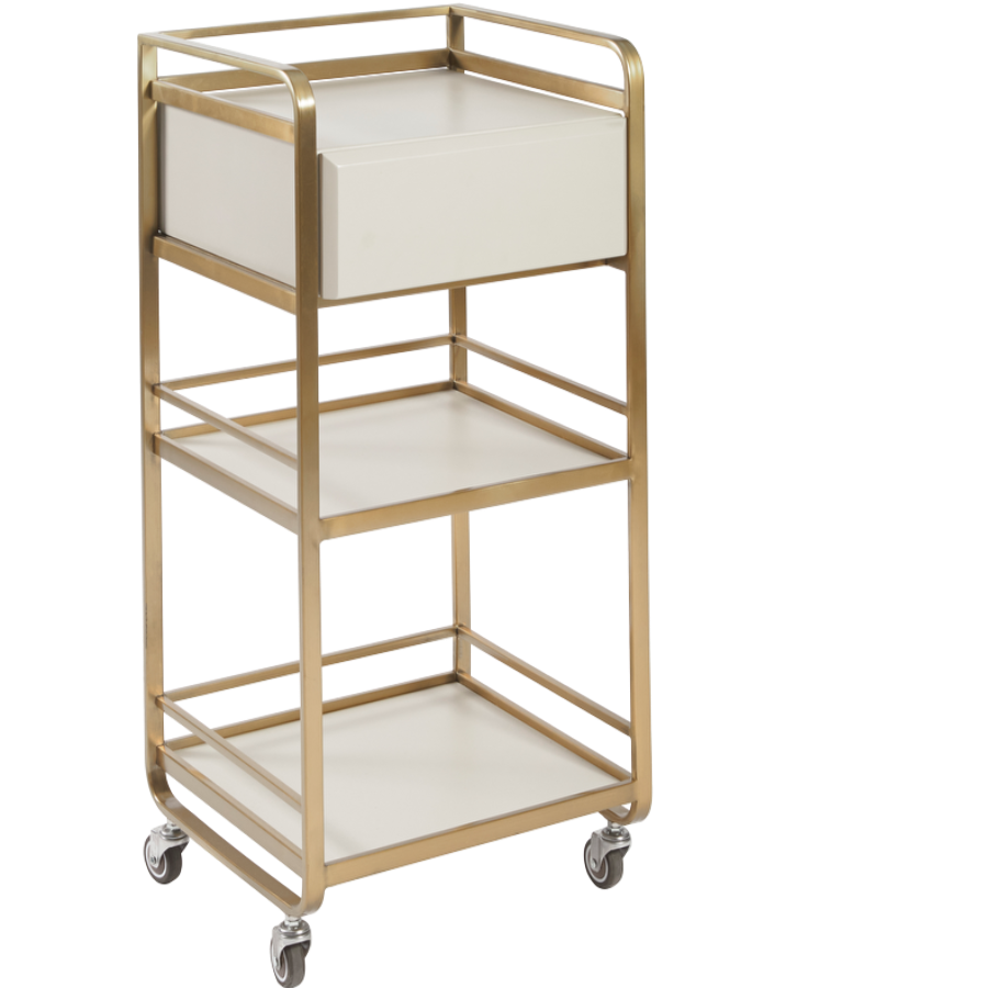 The Halli Beauty Trolley - Ivory & Gold by SEC