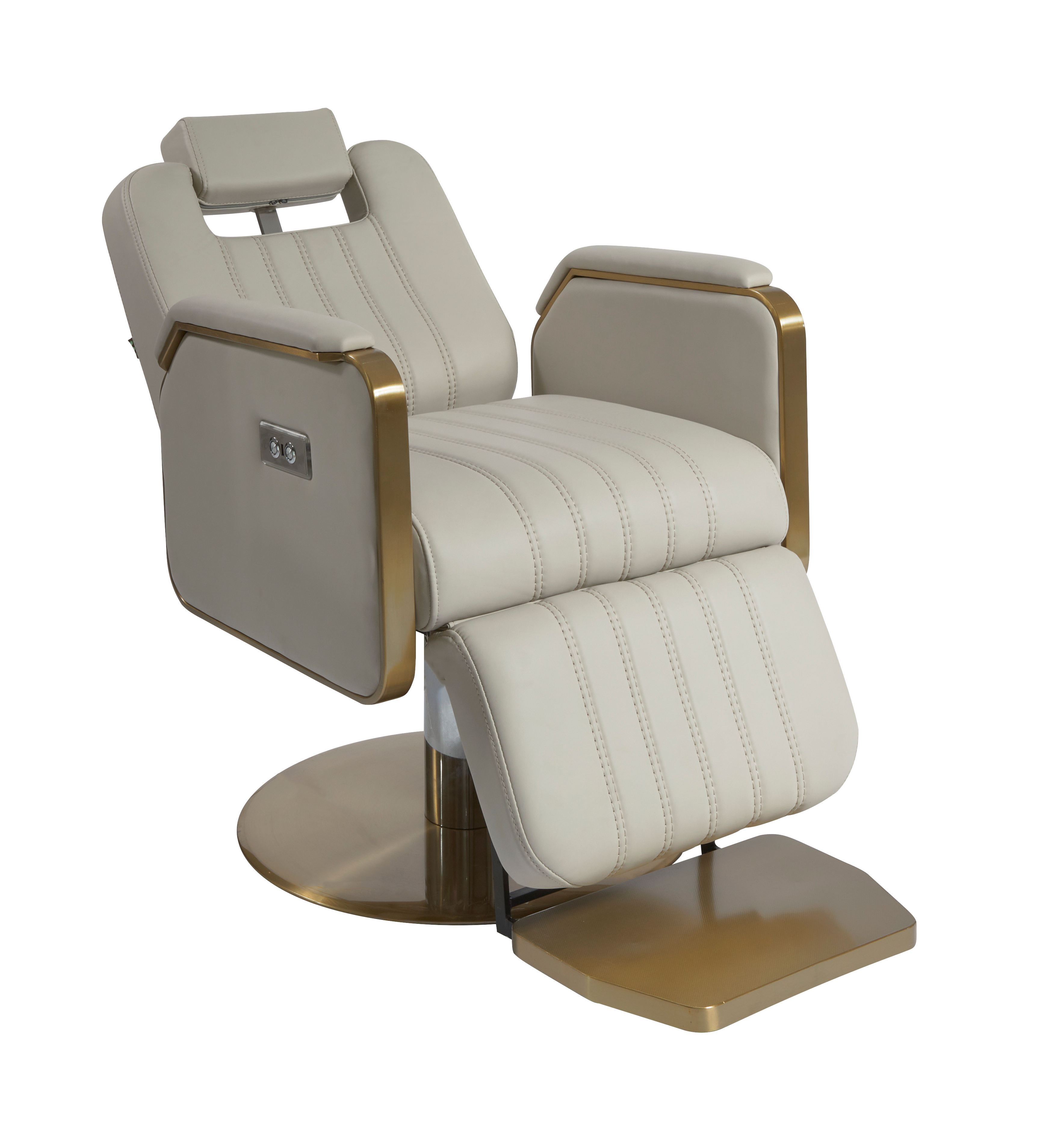 The Hollie Electric Reclining Chair - Ivory & Gold By SEC