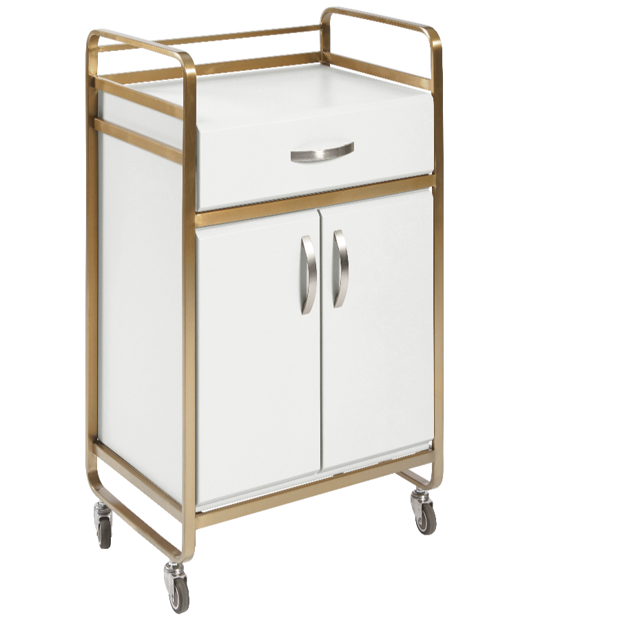 The Nyomi Beauty Trolley - White & Gold by SEC