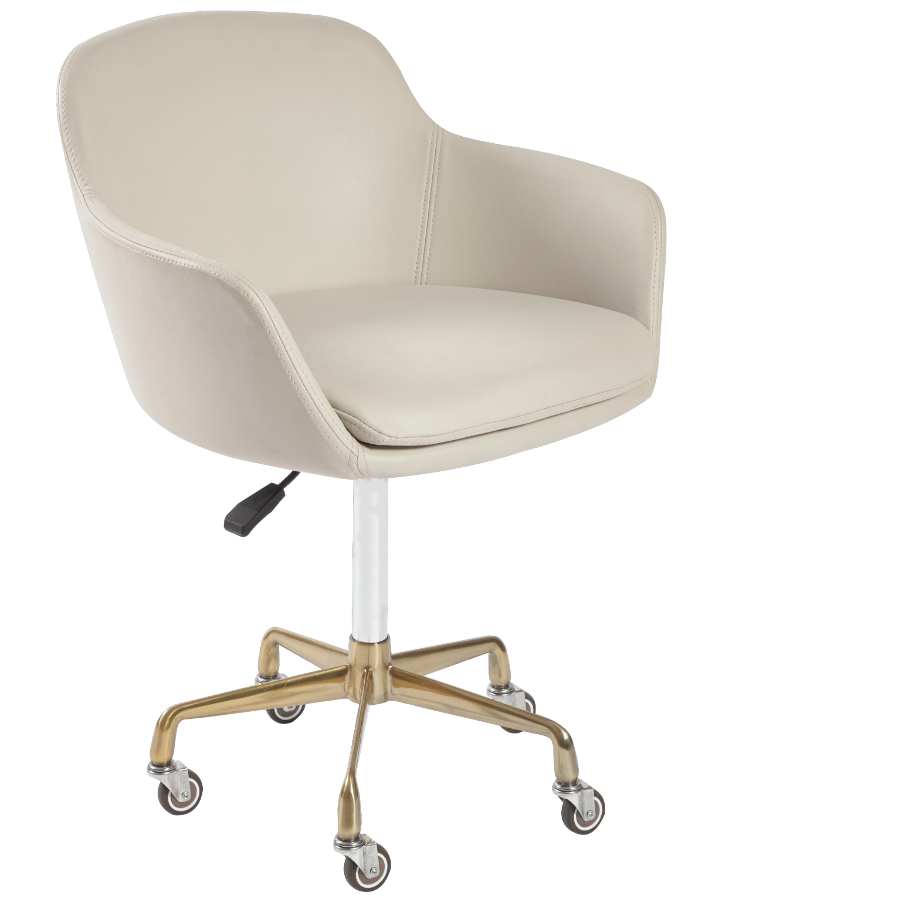 The Sammi Salon Nail Tech Stool - Ivory & Gold by SEC