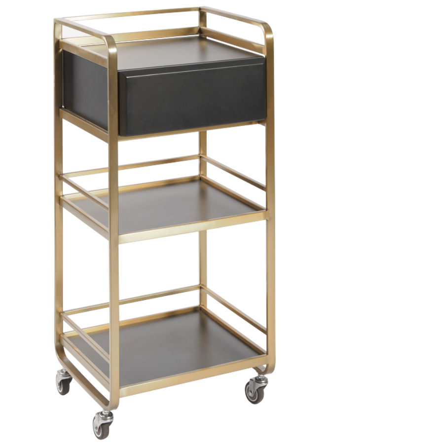 The Halli Beauty Trolley - Black & Gold by SEC