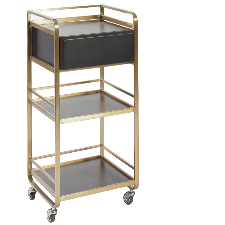 The Halli Beauty Trolley - Black & Gold by SEC