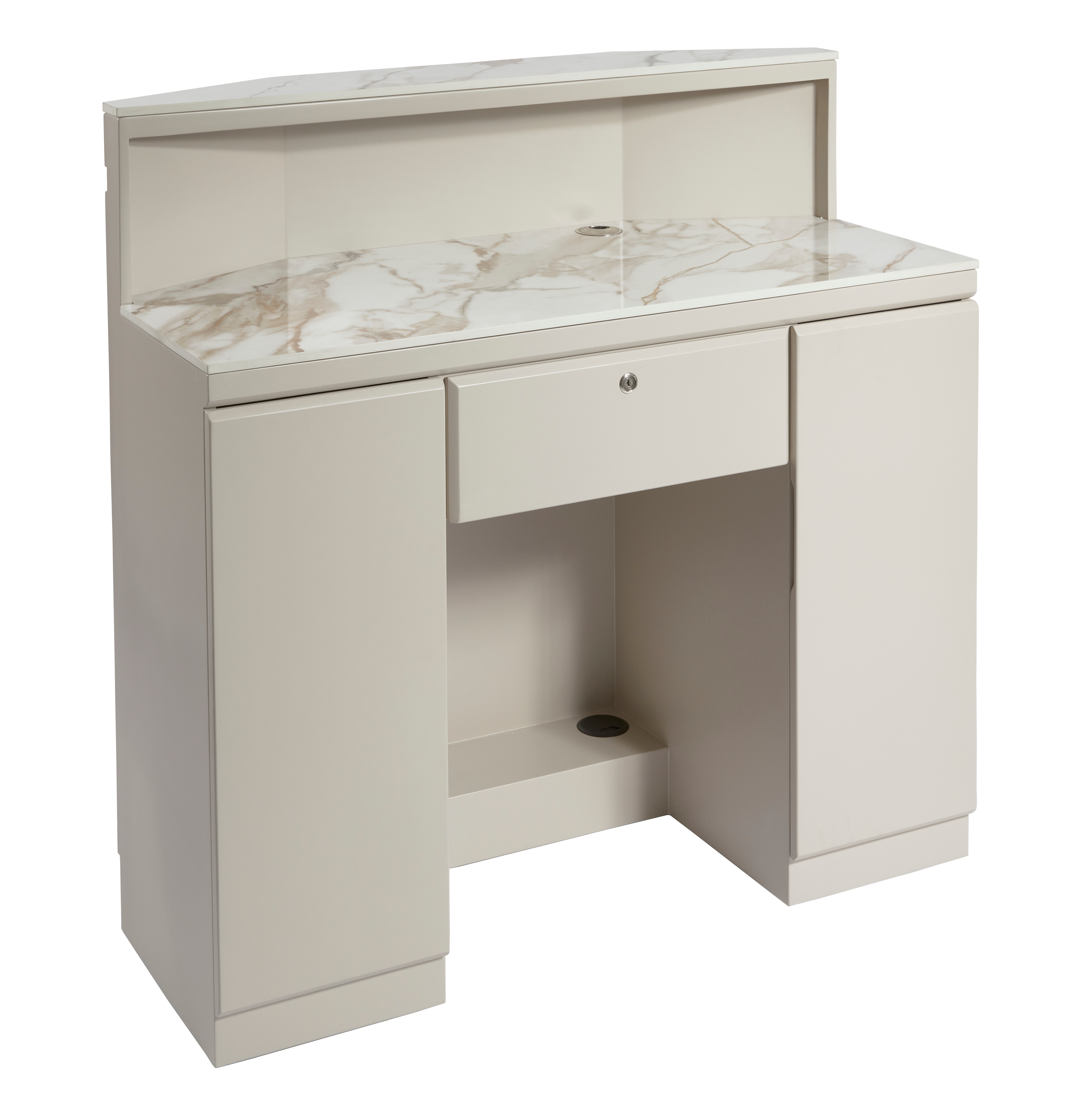 The Sophia Desk - Ivory with White Gold Natural Stone Top by SEC