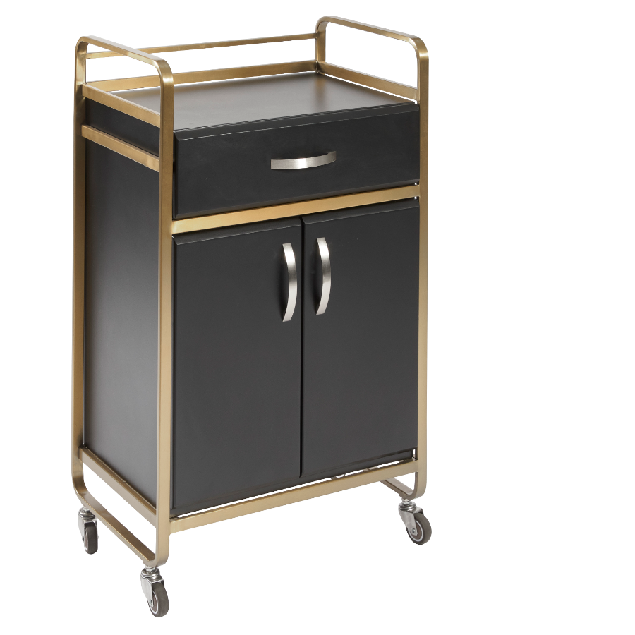 The Nyomi Beauty Trolley - Black & Gold by SEC