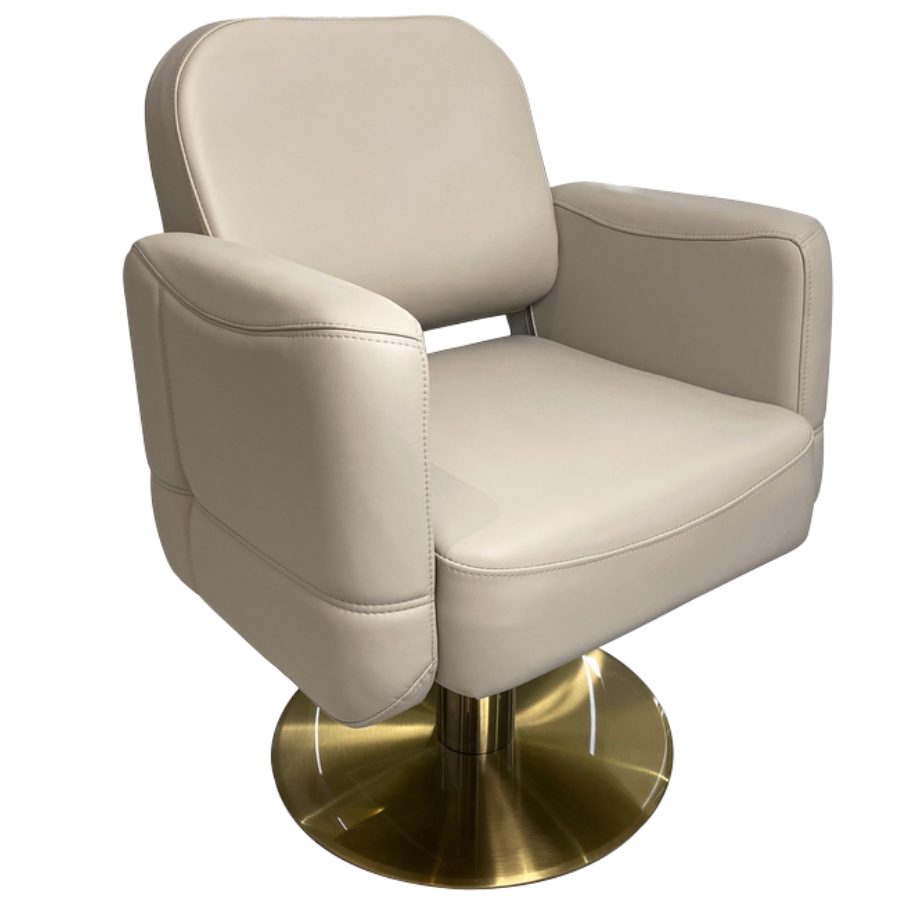The Indie Salon Styling Chair - Ivory & Gold by SEC
