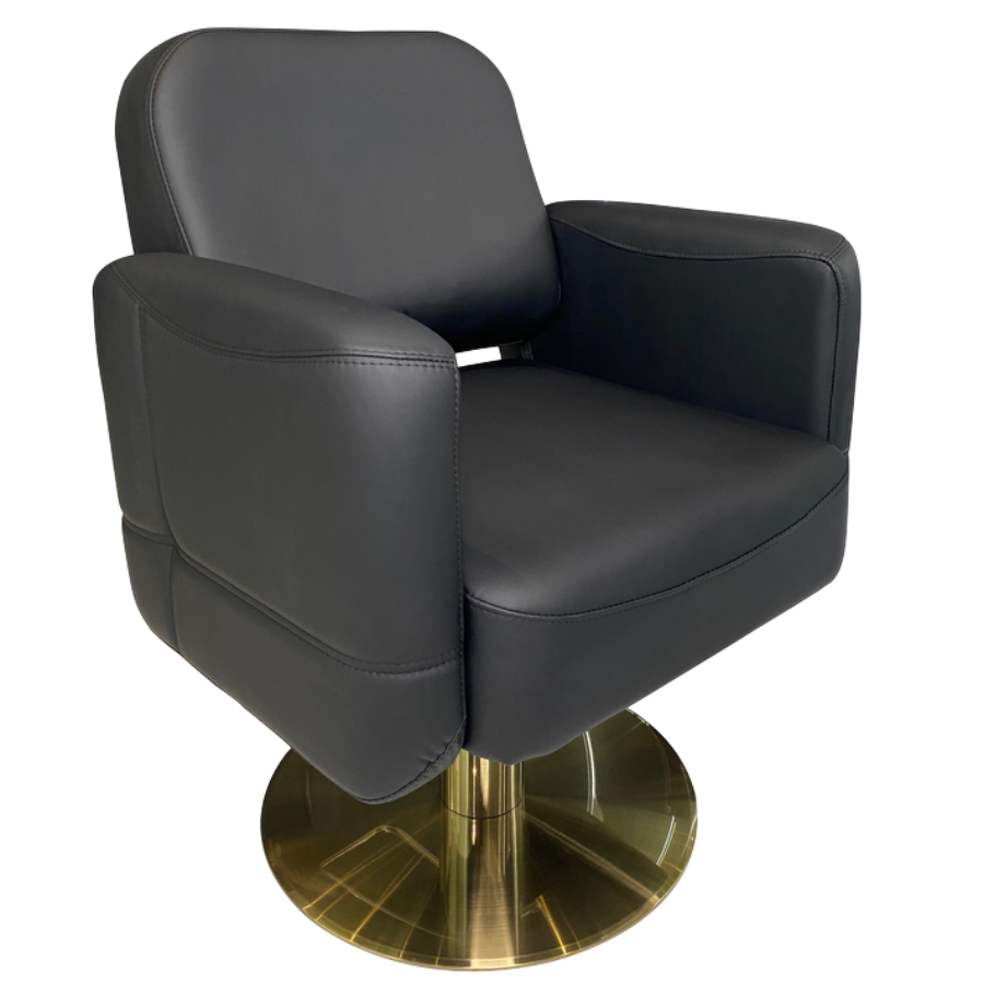 The Indie Salon Styling Chair - Black & Gold by SEC