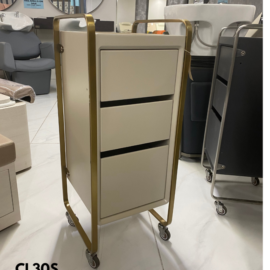 CL30S - CLEARANCE - The Sapphire Trolley by SEC - Ivory & Gold