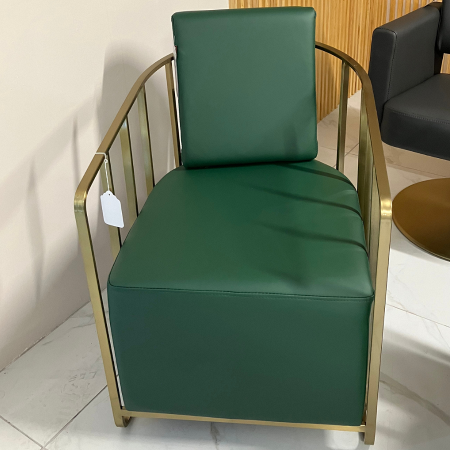 CL31Q - The Willow Salon Waiting Seat - Green & Gold by SEC- CLEARANCE