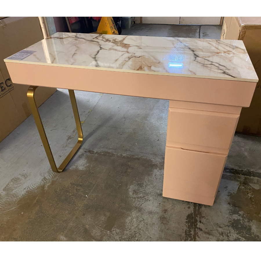 CL32E - The Maia Nail Desk - Pink & Gold by SEC - CLEARANCE