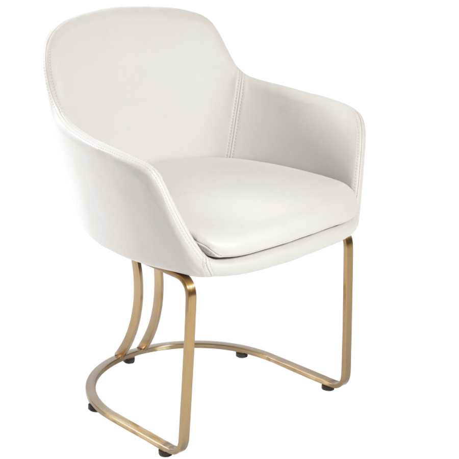 The Dotti Client Chair - White & Gold by SEC