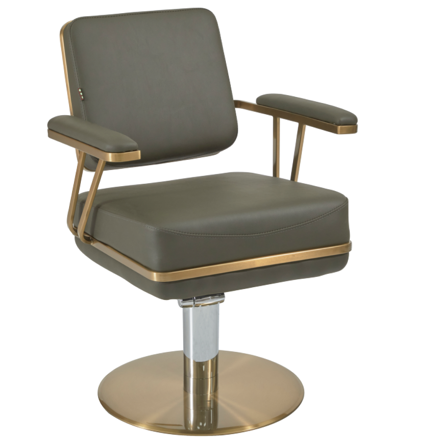 The Jasmine Salon Styling Chair - Khaki & Gold by SEC