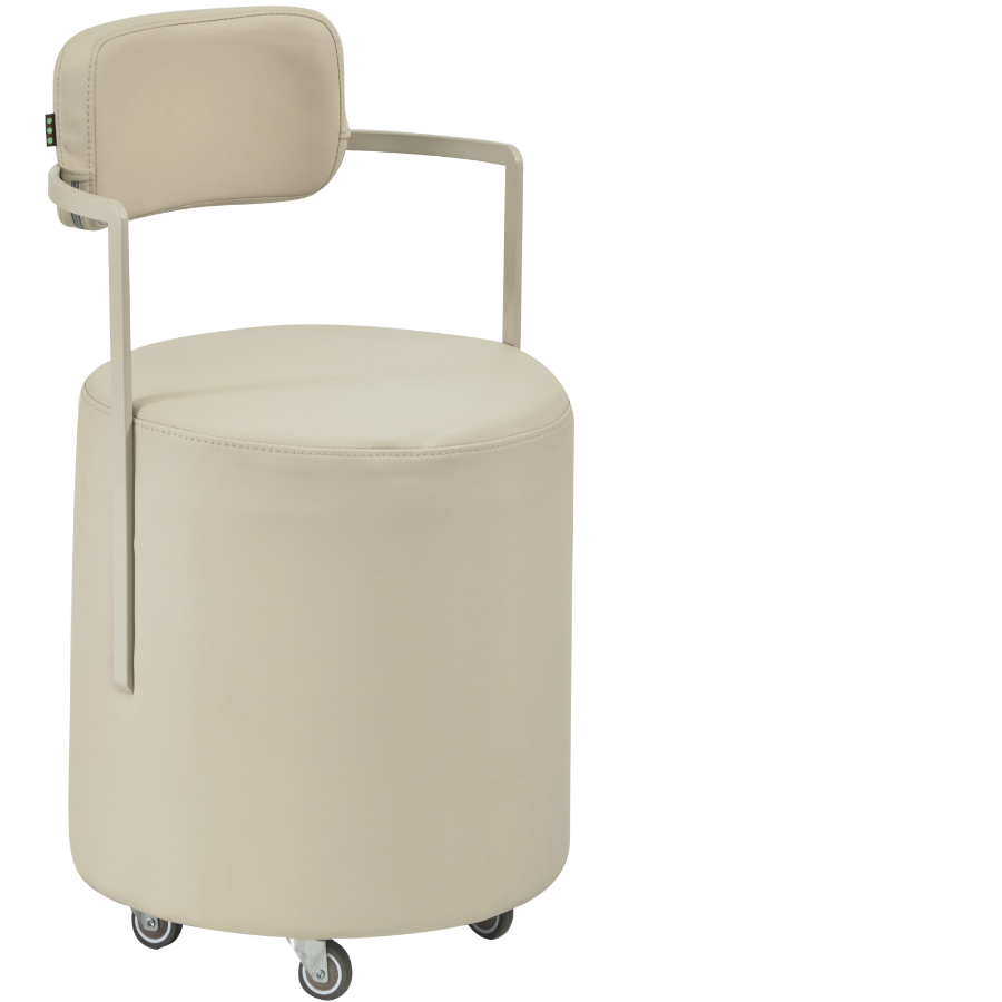 The Cami Salon Stool with Arms - Painted Ivory by SEC