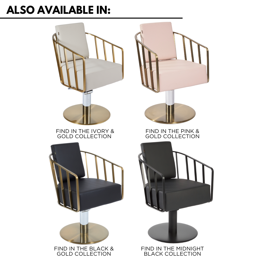 The Willow Salon Styling Chair - Pink & Gold by SEC