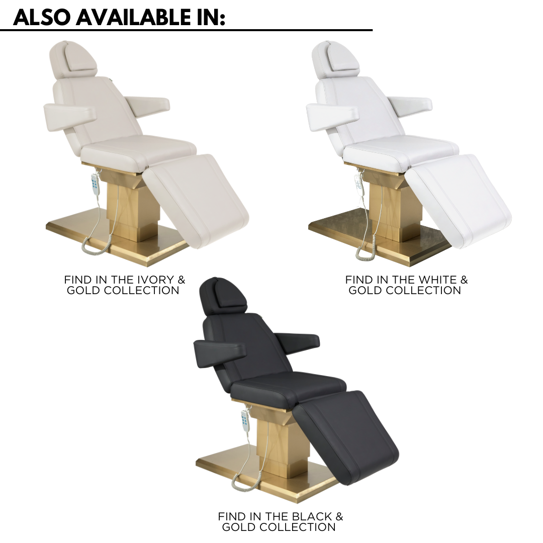 The Cassi Electric Beauty Chair - Black & Gold by SEC