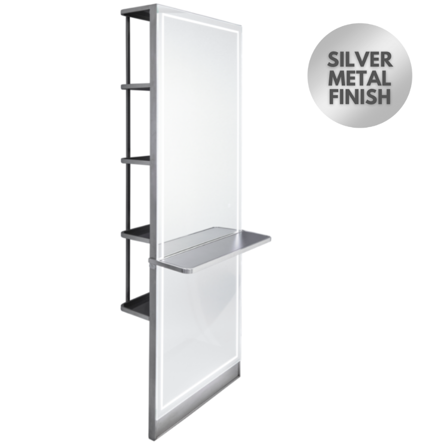 The Madrid Styling Unit with Storage and Shelf - Silver by SEC