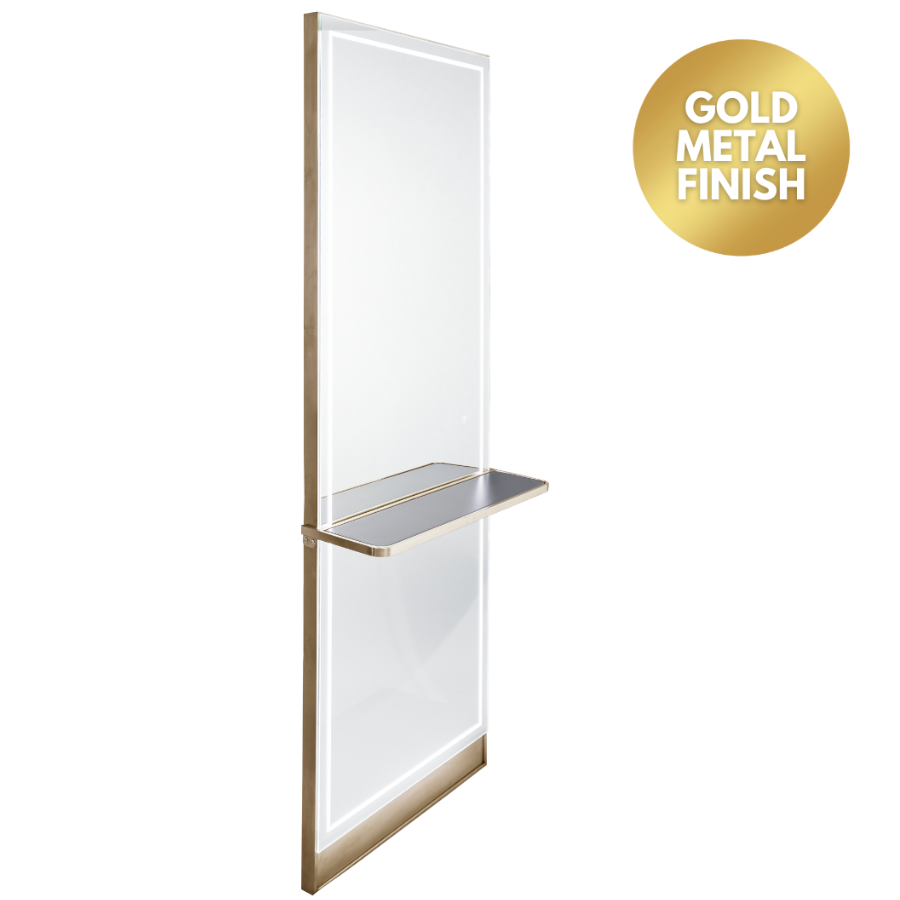 The Madrid Styling Unit with Shelf - Gold by SEC