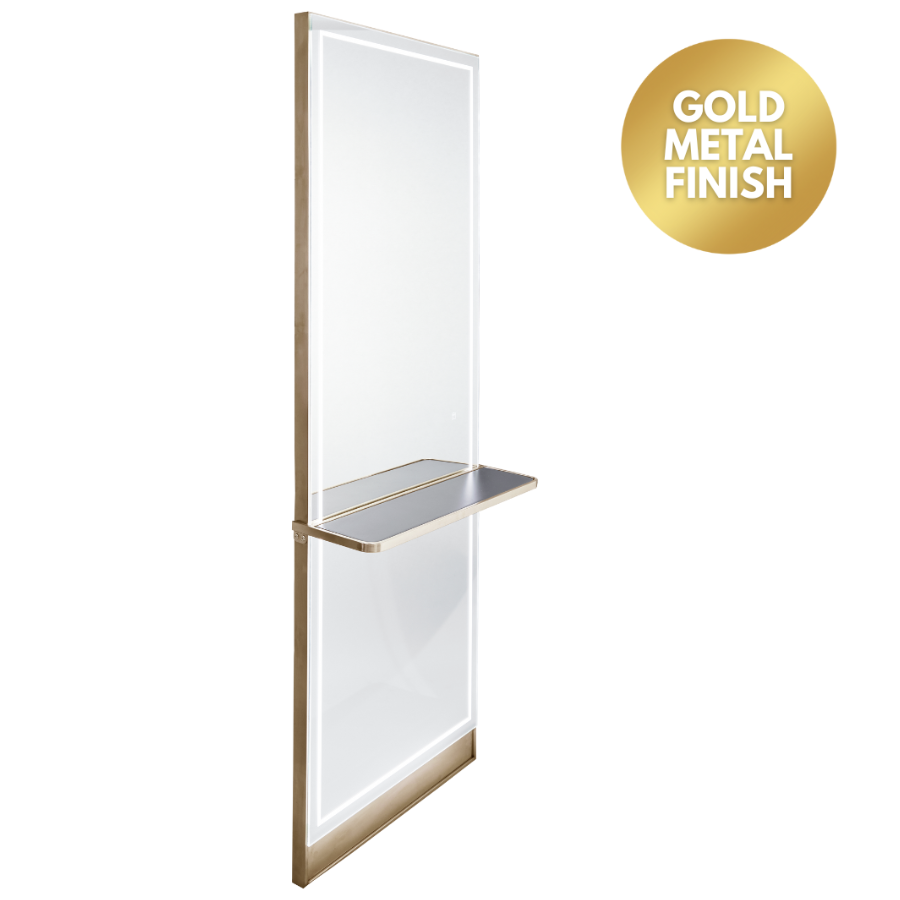 The Madrid Styling Unit with Shelf - Gold by SEC