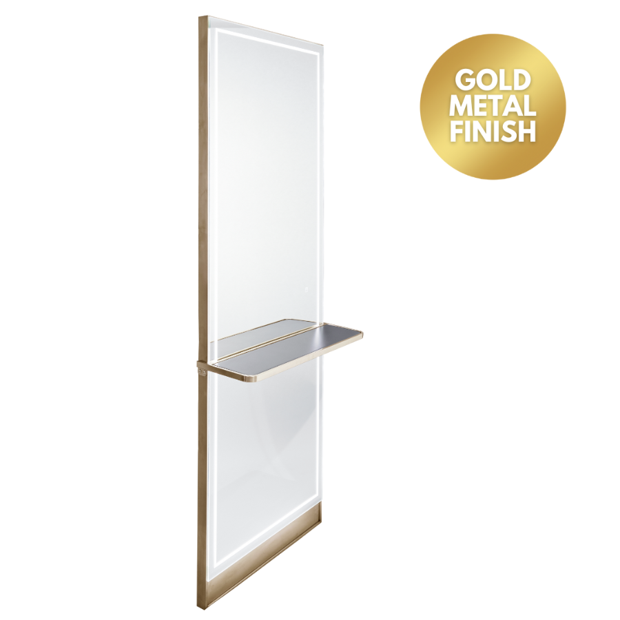 The Madrid Styling Unit with Shelf - Gold by SEC