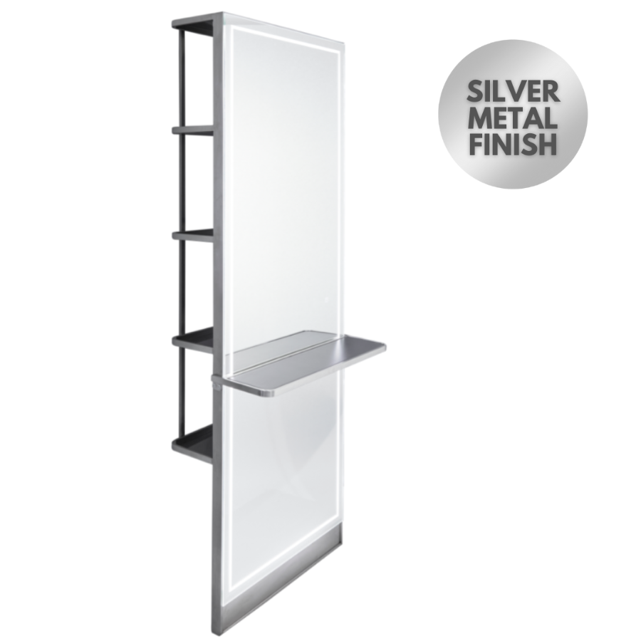 The Madrid Styling Unit with Storage and Shelf - Silver by SEC