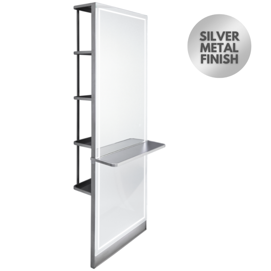 The Madrid Styling Unit with Storage and Shelf - Silver by SEC