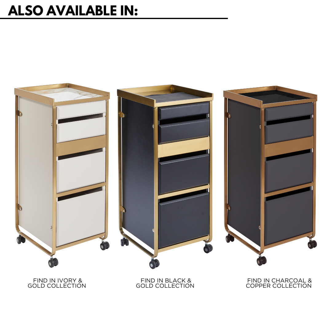 The Diamond Salon Trolley - Charcoal & Copper by SEC