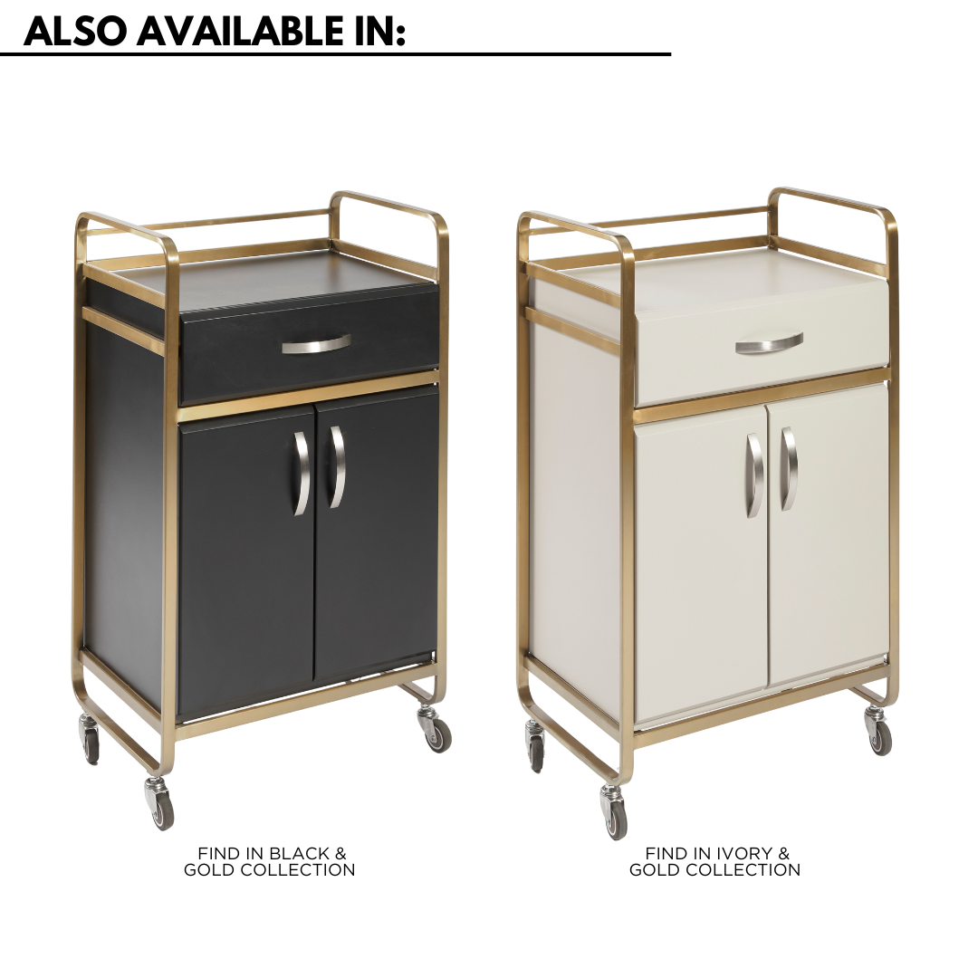 The Nyomi Beauty Trolley - Black & Gold by SEC