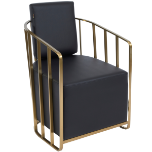 The Willow Salon Waiting Seat - Black & Gold by SEC