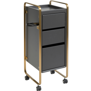 The Sapphire Salon Trolley - Charcoal Black & Gold by SEC