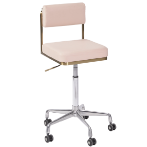 The Lotti Salon Stool with Backrest - Pink & Gold by SEC