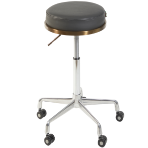 The Evie Salon Stool - Charcoal & Copper by SEC