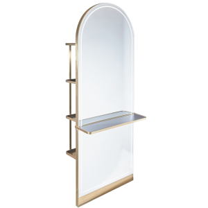 The Milan Styling Unit with Storage and Shelf - Gold by SEC