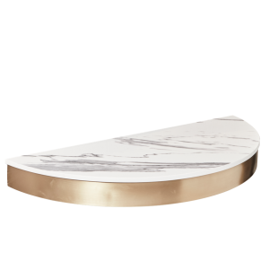 The Bali Styling Shelf - Gold with White Pattern Natural Stone Top by SEC