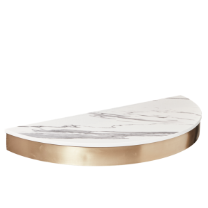 The Bali Styling Shelf - Gold with White Patterned Natural Stone Top by SEC