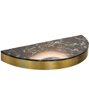 The Bali Styling Shelf - Gold with Black Pattern Natural Stone Top by SEC