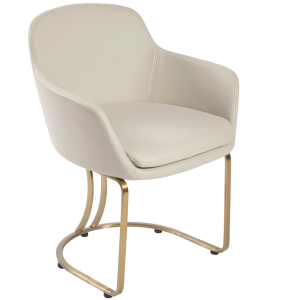 The Dotti Client Chair - Ivory & Gold by SEC