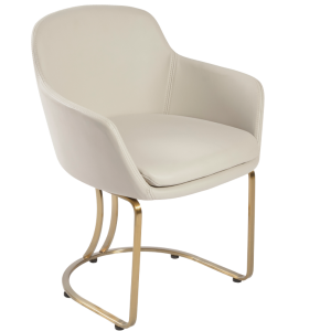 The Dotti Client Chair - Ivory & Gold by SEC