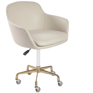 The Sammi Salon Nail Tech Stool - Ivory & Gold by SEC