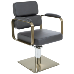 The Rosie Styling Chair - Charcoal & Matte Gold by SEC