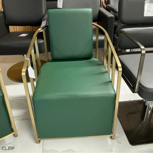 CL31P  - The Willow Salon Waiting Seat - Green & Gold by SEC- CLEARANCE