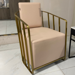 CL34N  - The Willow Salon Waiting Seat - Pink & Gold by SEC- CLEARANCE