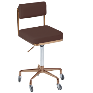 The Lotti Salon Stool with Backrest - Walnut & Copper by SEC