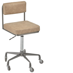 The Lotti Salon Stool with Backrest - Mottled Fudge & Matte Graphite by SEC