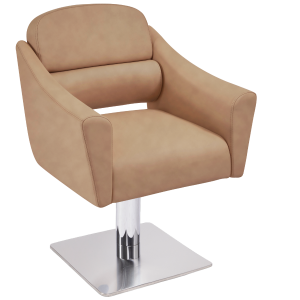 The Ferni Salon Styling Chair - Tan & Silver by SEC