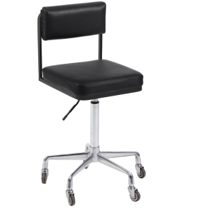 The Lotti Salon Stool with Backrest - Midnight Black by SEC